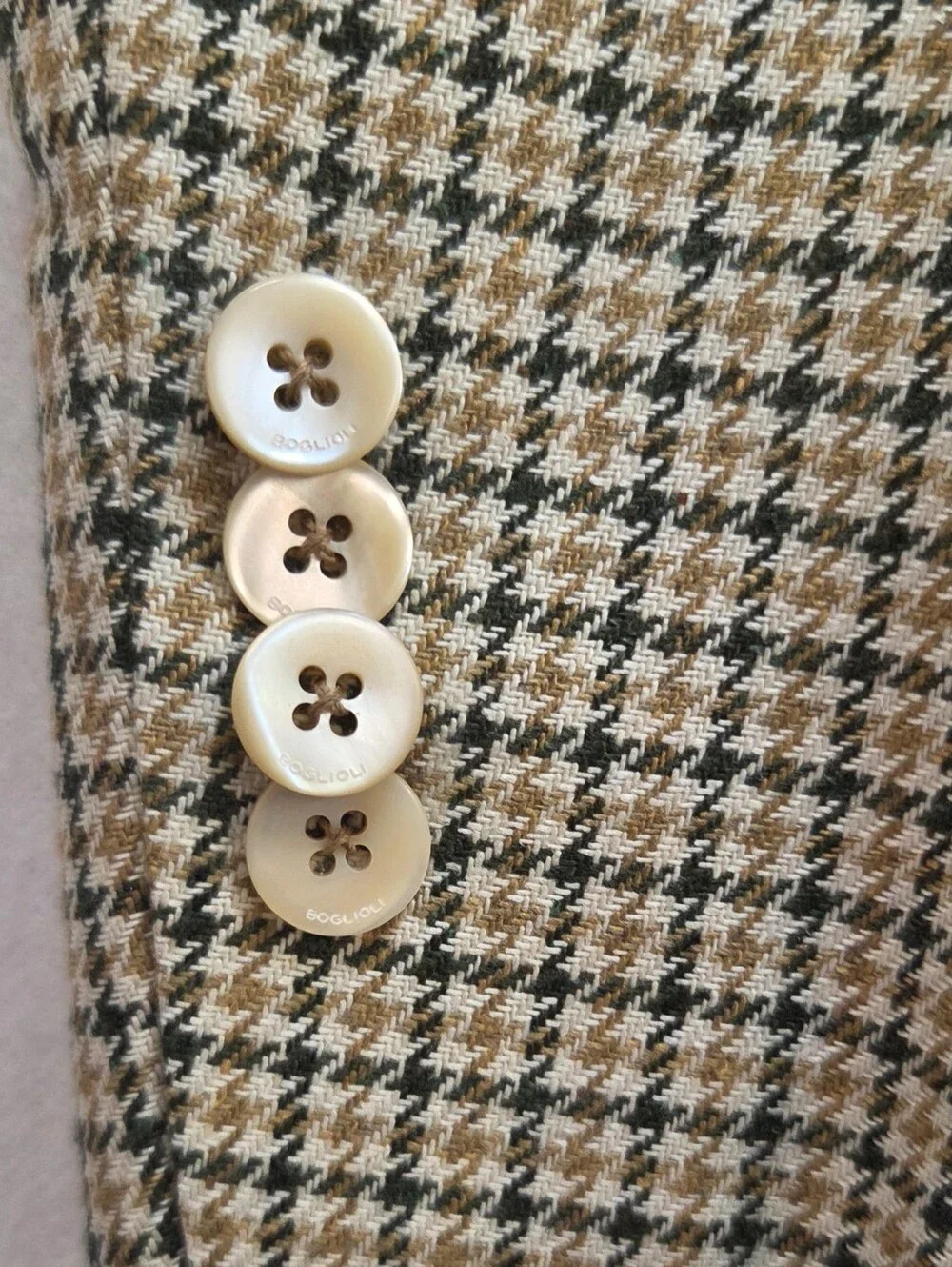 Boglioli K Jacket Houndstooth Beige Size 38R Two-Button Blazer